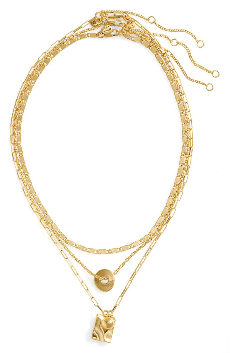 Madewell Set of Three Chain Necklaces, Main, color, 