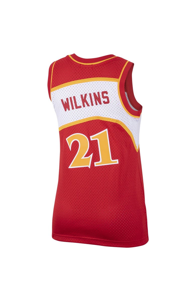 Mitchell & Ness Women's Mitchell & Ness Dominique Wilkins Red Atlanta Hawks Hardwood Classics Swingman Jersey, Alternate, color, Red
