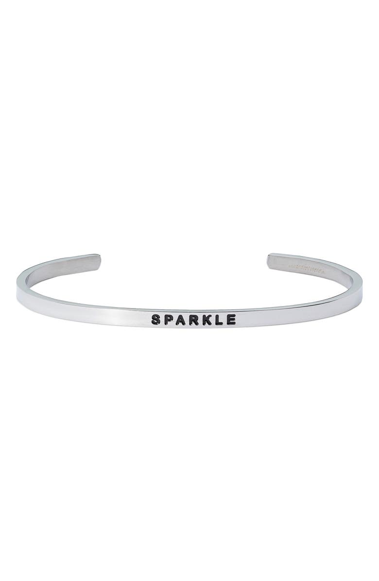 MantraBand<sup>®</sup> Sparkle Engraved Cuff Bracelet, Main, color,