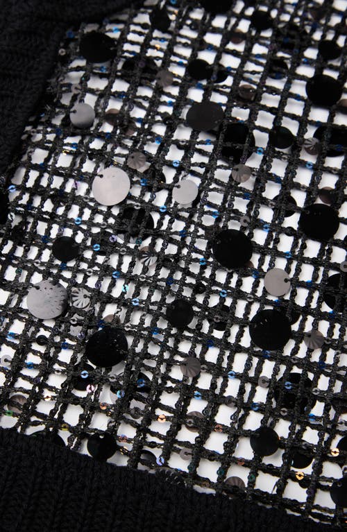 Saachi Embellished Cropped Openwork Sweater Vest In Black