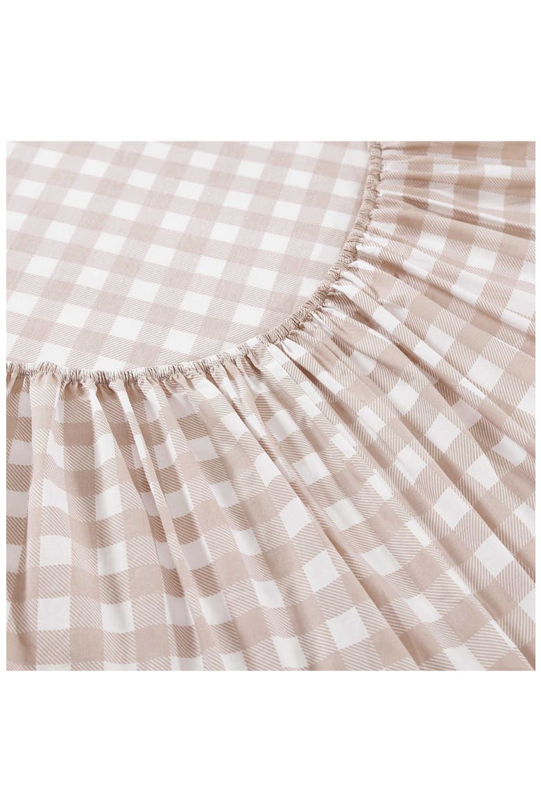 Cottage Check 200 Thread Count Cotton Percale Sheet Set, Alternate, color, LIGHT BEIGE