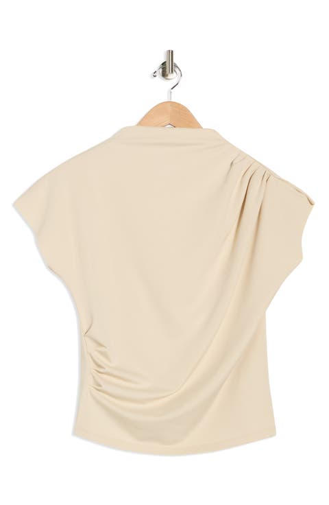 High Neck Draped Top