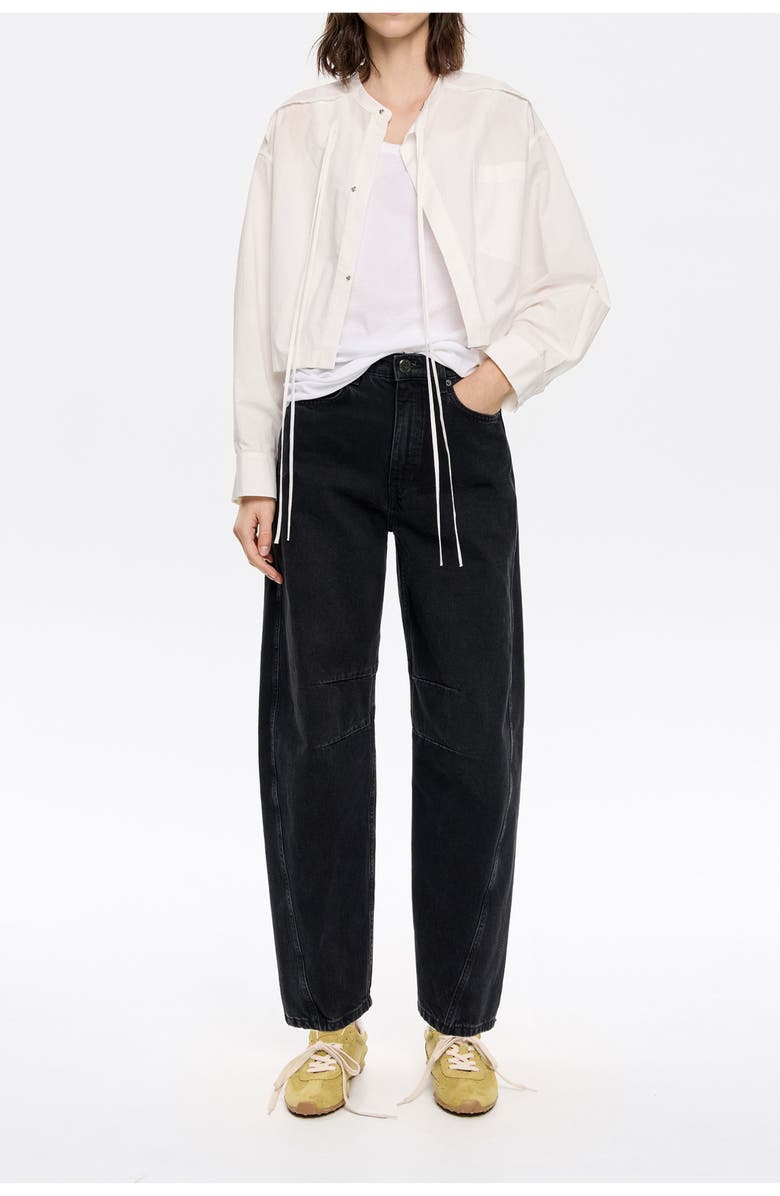 Bimba y Lola Barrel Jeans, Main, color, Washed Denim Black