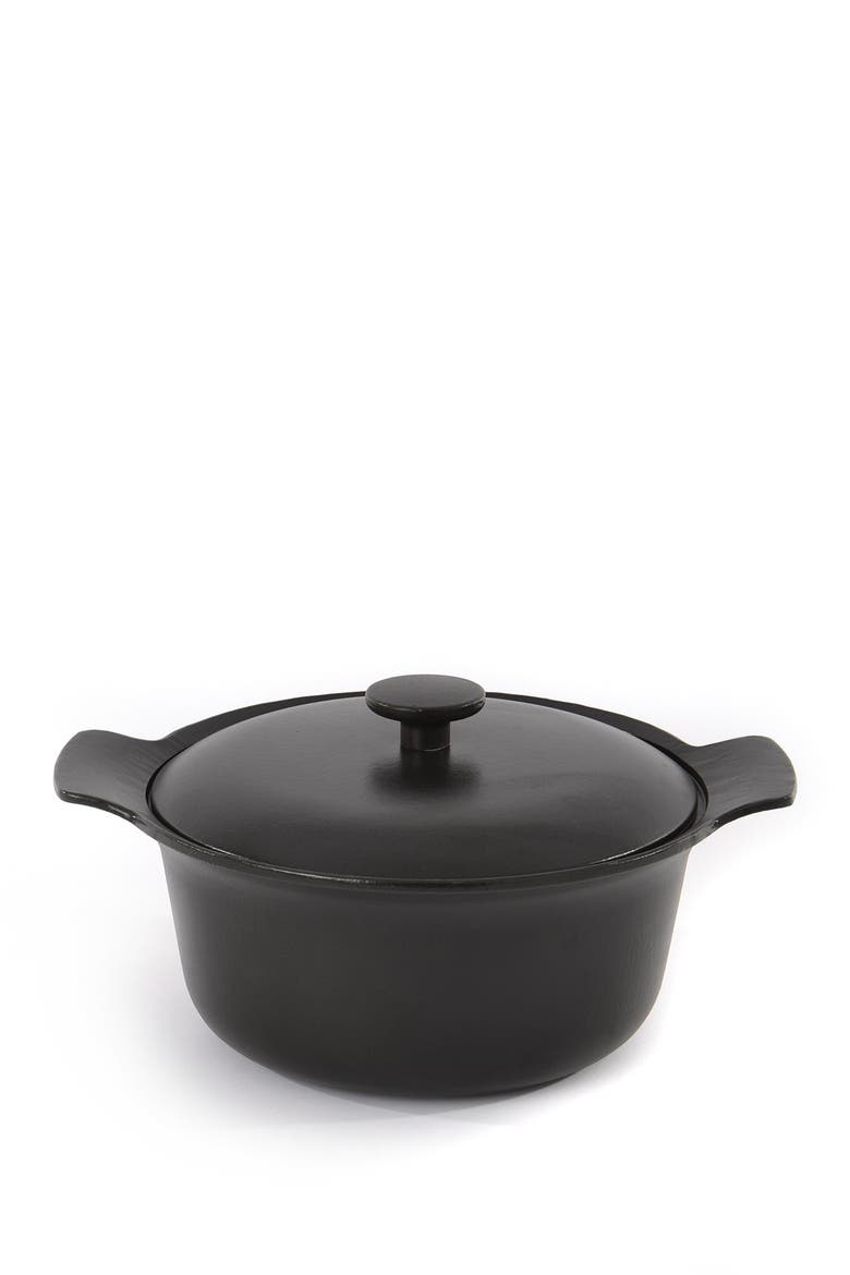 Green Cast Iron 4.4 Quart Covered Stockpot, Alternate, color, MULTI