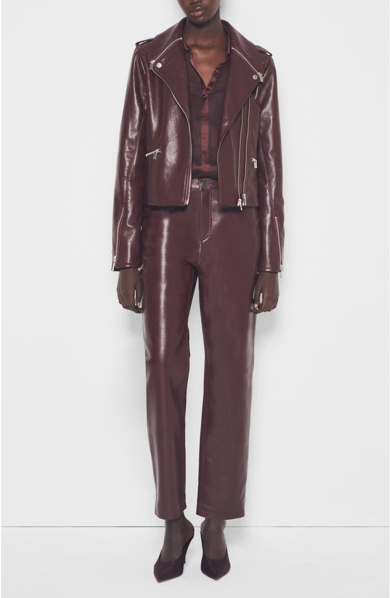 AS by DF Cindy Recycled Leather Slim Jeans, Main, color, Port Wine