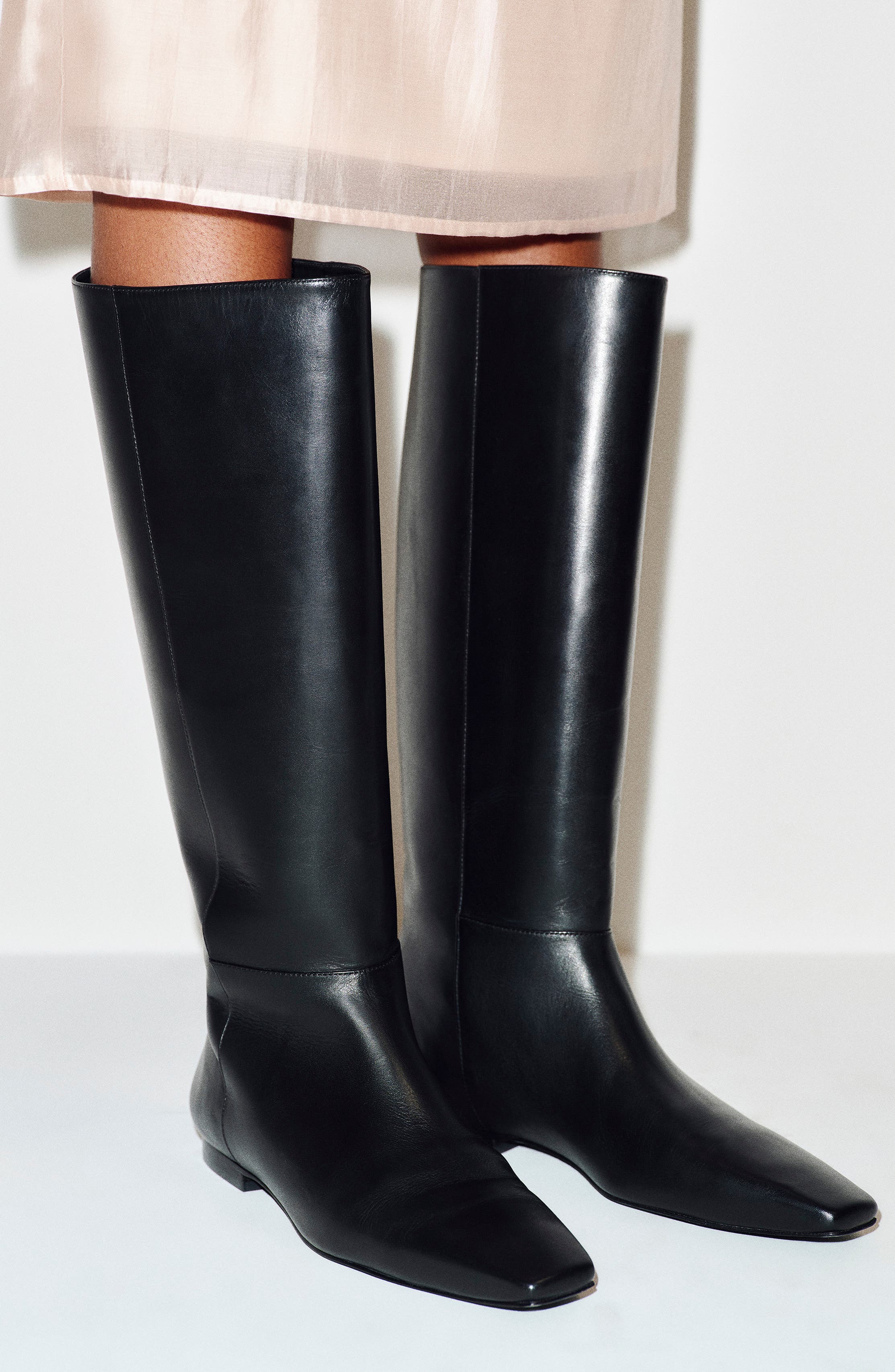 Remy Leather Knee High Boot, Alternate, color, BLACK LEATHER