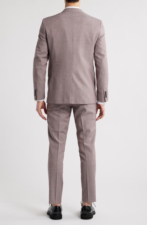 Allsaints Ross Slim Fit Mauve Mélange Wool Blend Suit In Purple