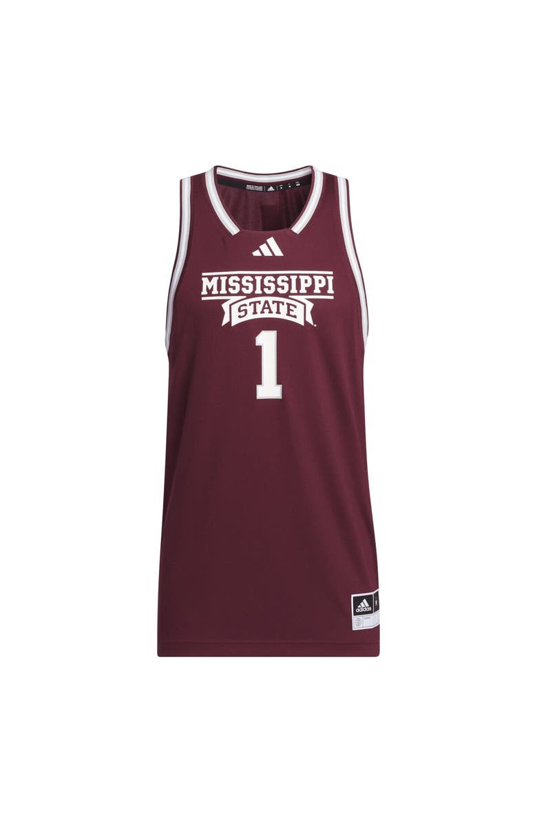 adidas Men's adidas #1 Maroon Mississippi State Bulldogs Swingman Jersey, Alternate, color, Maroon