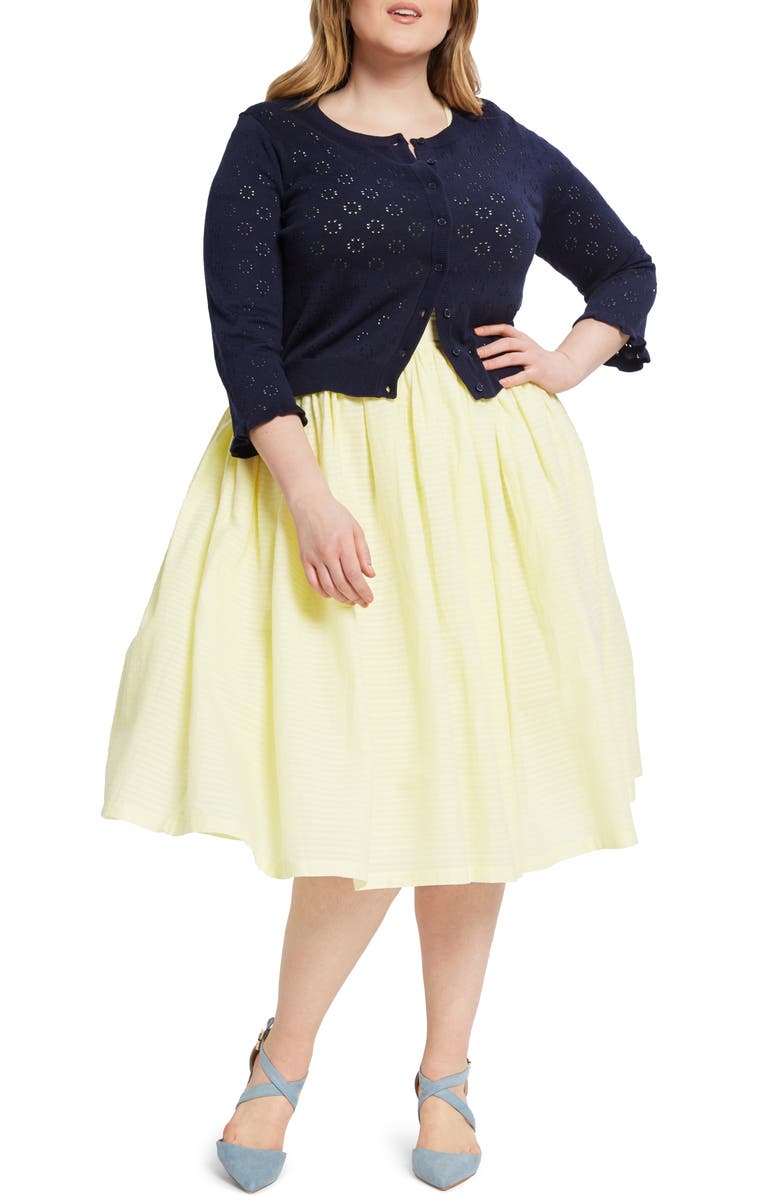 ModCloth Ruffle Sleeve Crop Cardigan, Alternate, color,