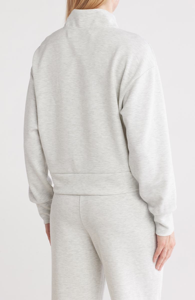 90 DEGREE BY REFLEX Supercharge Scuba Knit Half Zip Pullover, Alternate, color, Heather Light Grey