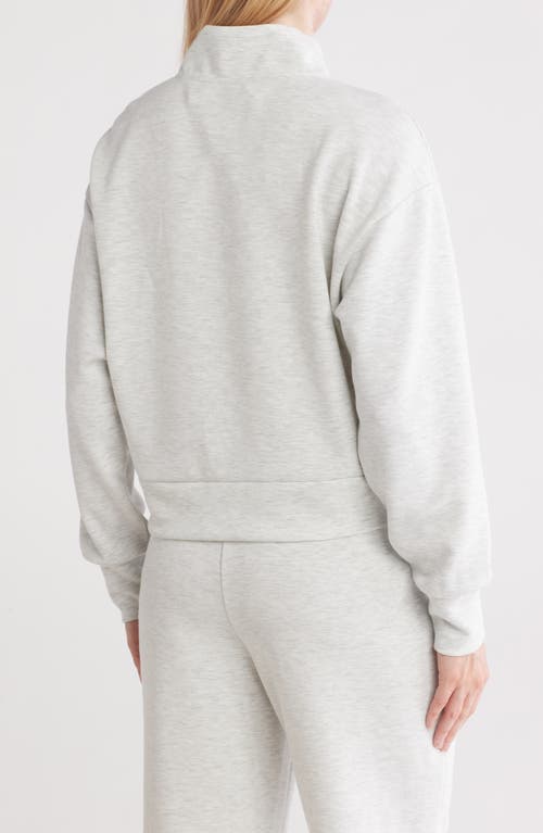 90 Degree By Reflex Scuba Supercharge Crop Half-zip Pullover In Heather Light Grey