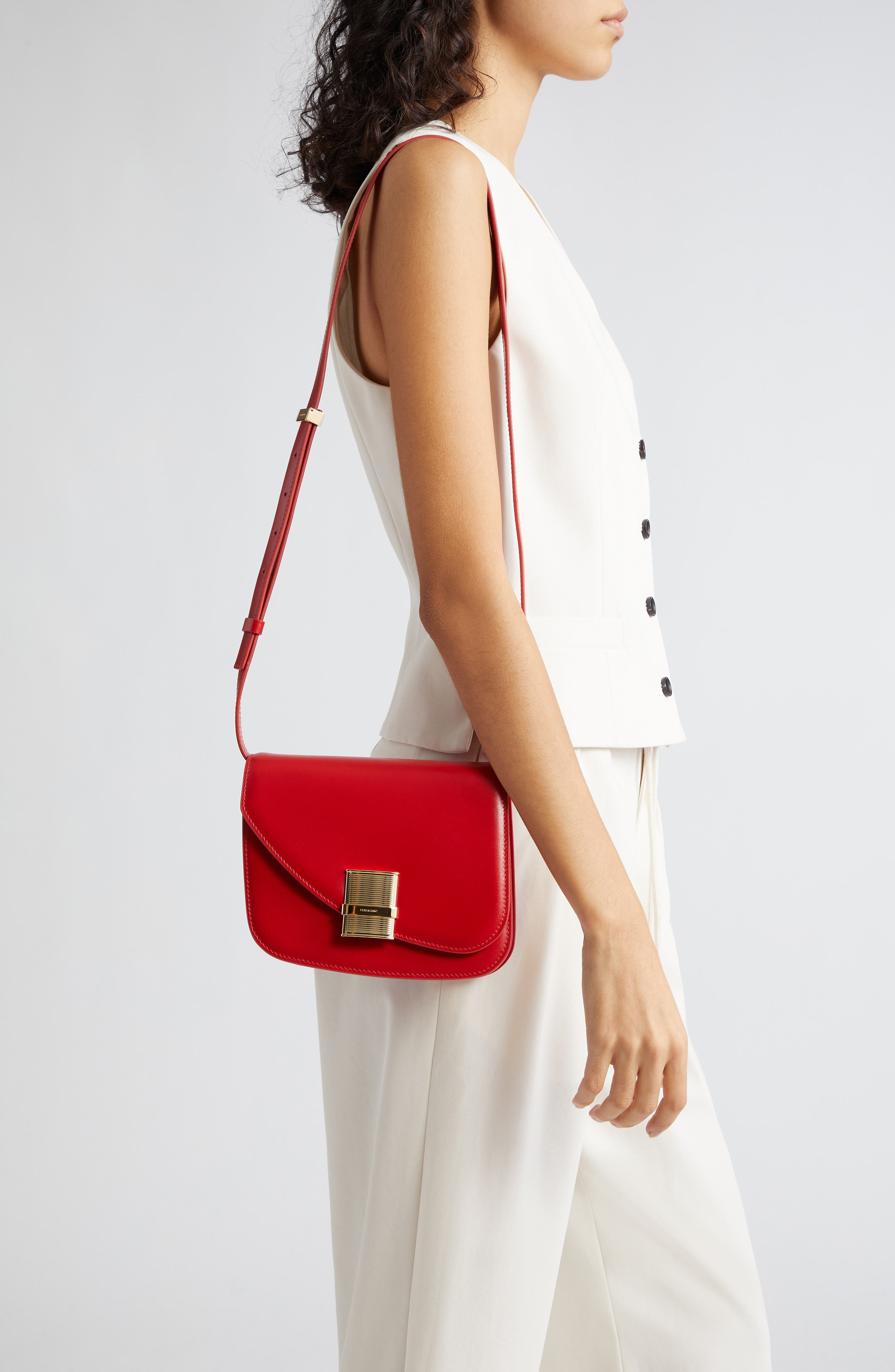 Fiamma Small Leather Crossbody Bag, Alternate, color, FLAME RED