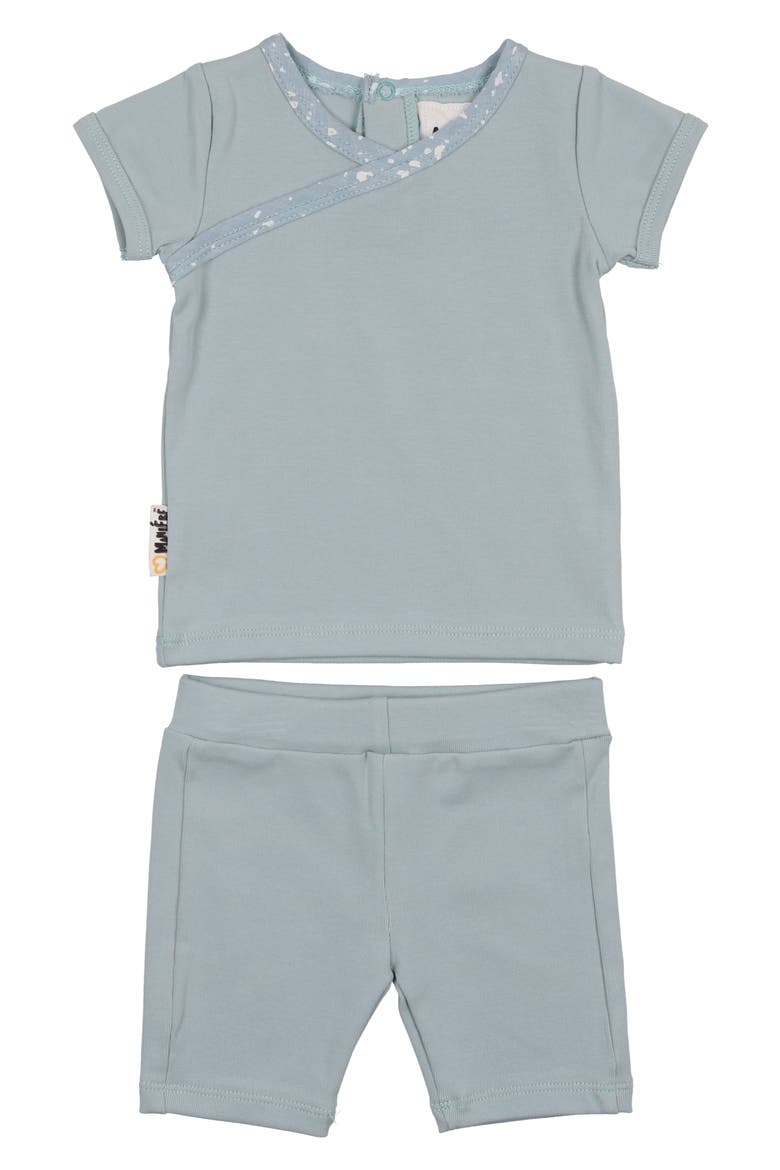Cotton Blend T-Shirt & Shorts Set, Main, color, POWDER BLUE