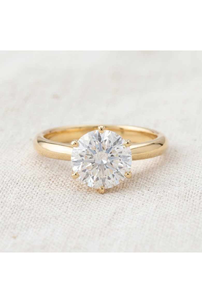 2 Ct Round Solitaire Diamond Engagement Ring 14k Gold, Alternate, color, 14k Yellow Gold