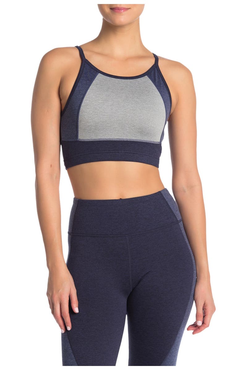 Threads 4 Thought Balance Sports Bra, Main, color, Heather Raw Denim