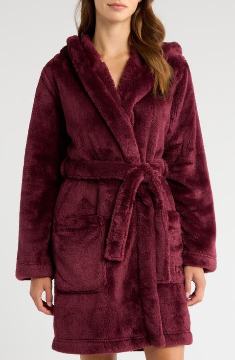 Aarti Faux Shearling Hooded Robe