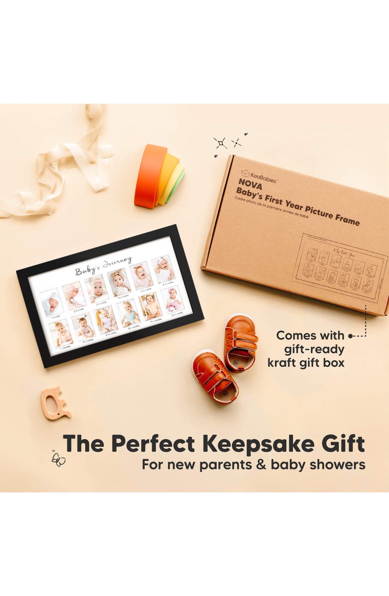 KeaBabies Nova Baby's First Year Picture Frame, Alternate, color, Onyx Black