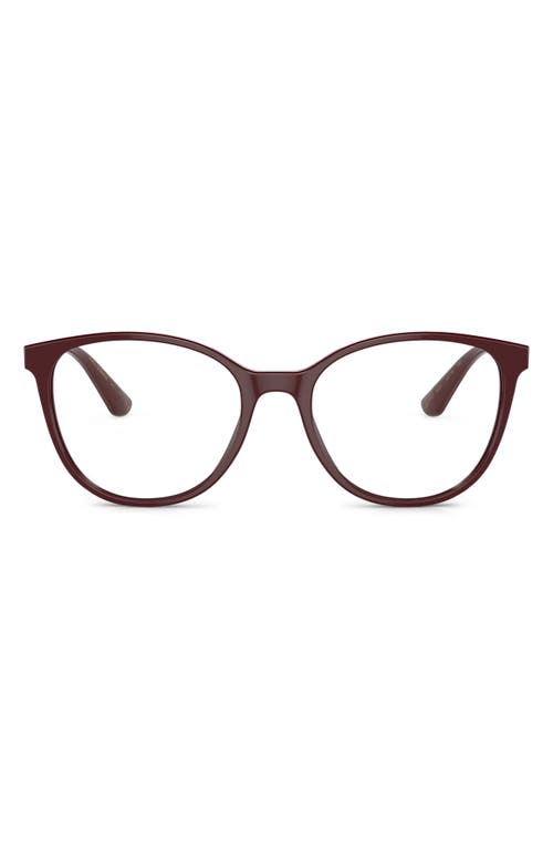 Dolce & Gabbana Dolce&gabbana 54mm Butterfly Optical Glasses In Bordeaux/rose Gold