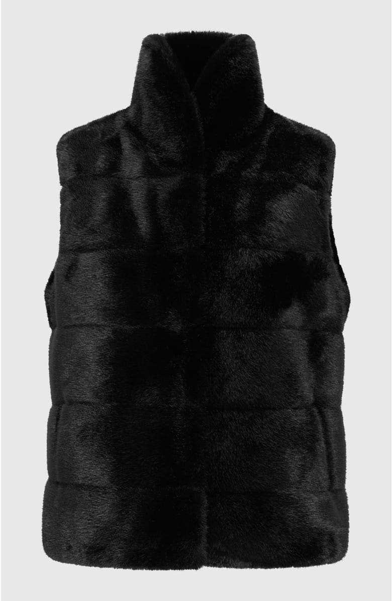 Lyla Grant Fur-Free Mink Faux Fur Vest, Alternate, color, Black