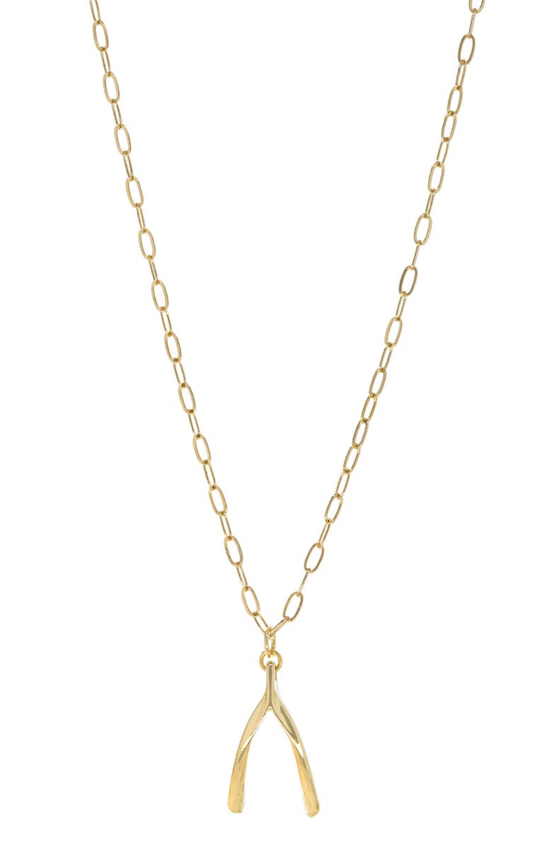 MARLYN SCHIFF Willa Wishbone Pendant Necklace, Main, color, 