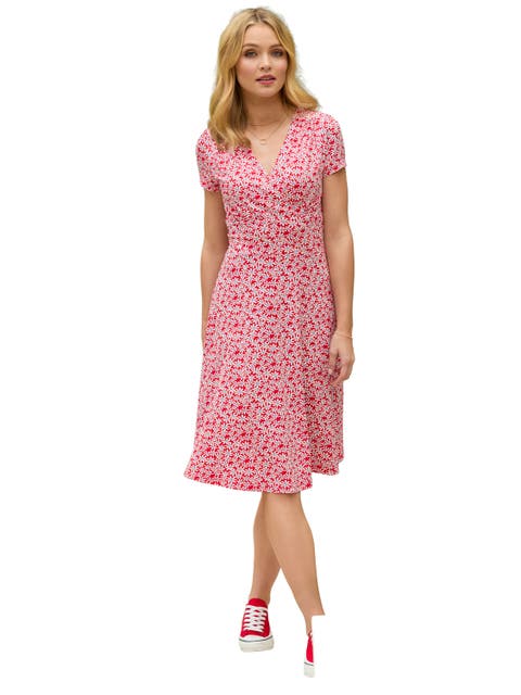 Stretch Knit Faux Wrap Dress (Plus)