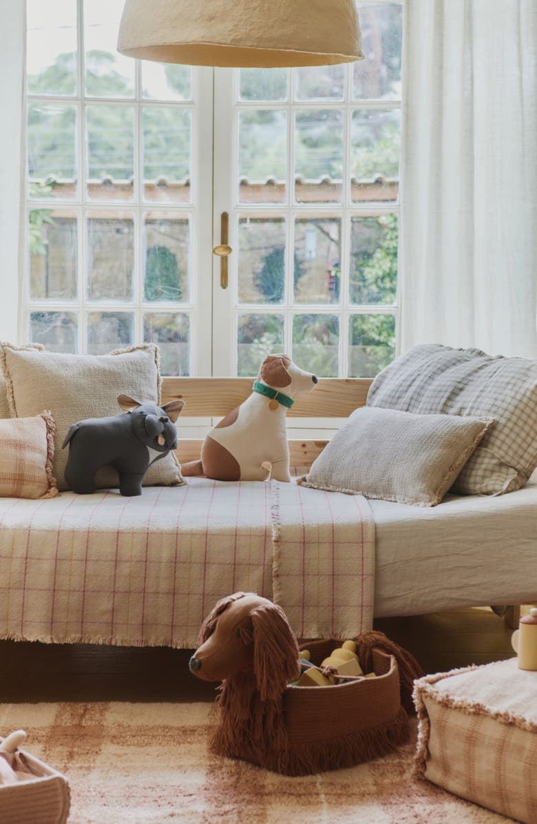 Lorena Canals Tartan Throw Blanket, Alternate, color, Rose Natural