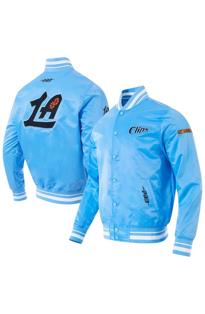 PRO STANDARD Men's Pro Standard Blue LA Clippers 2024/25 City Edition Chenille Satin Full-Snap Jacket, Alternate, color, 