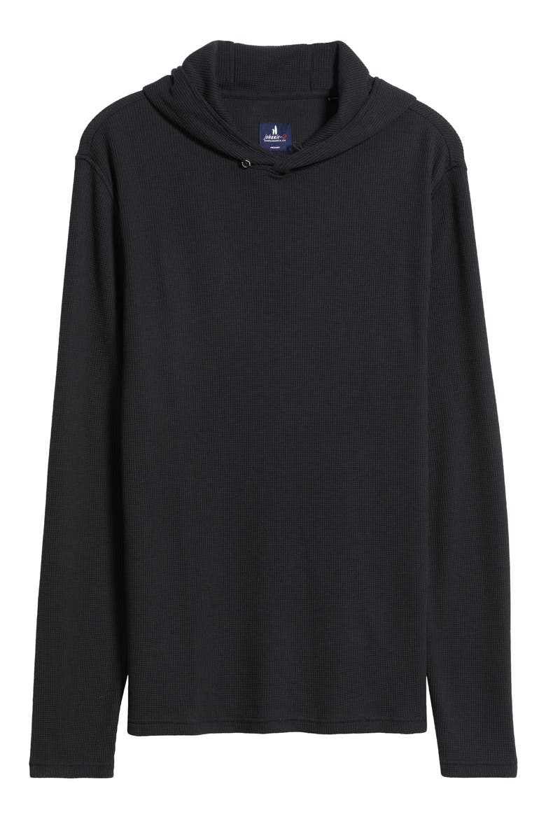 Brinson Waffle Pullover Hoodie, Alternate, color, BLACK