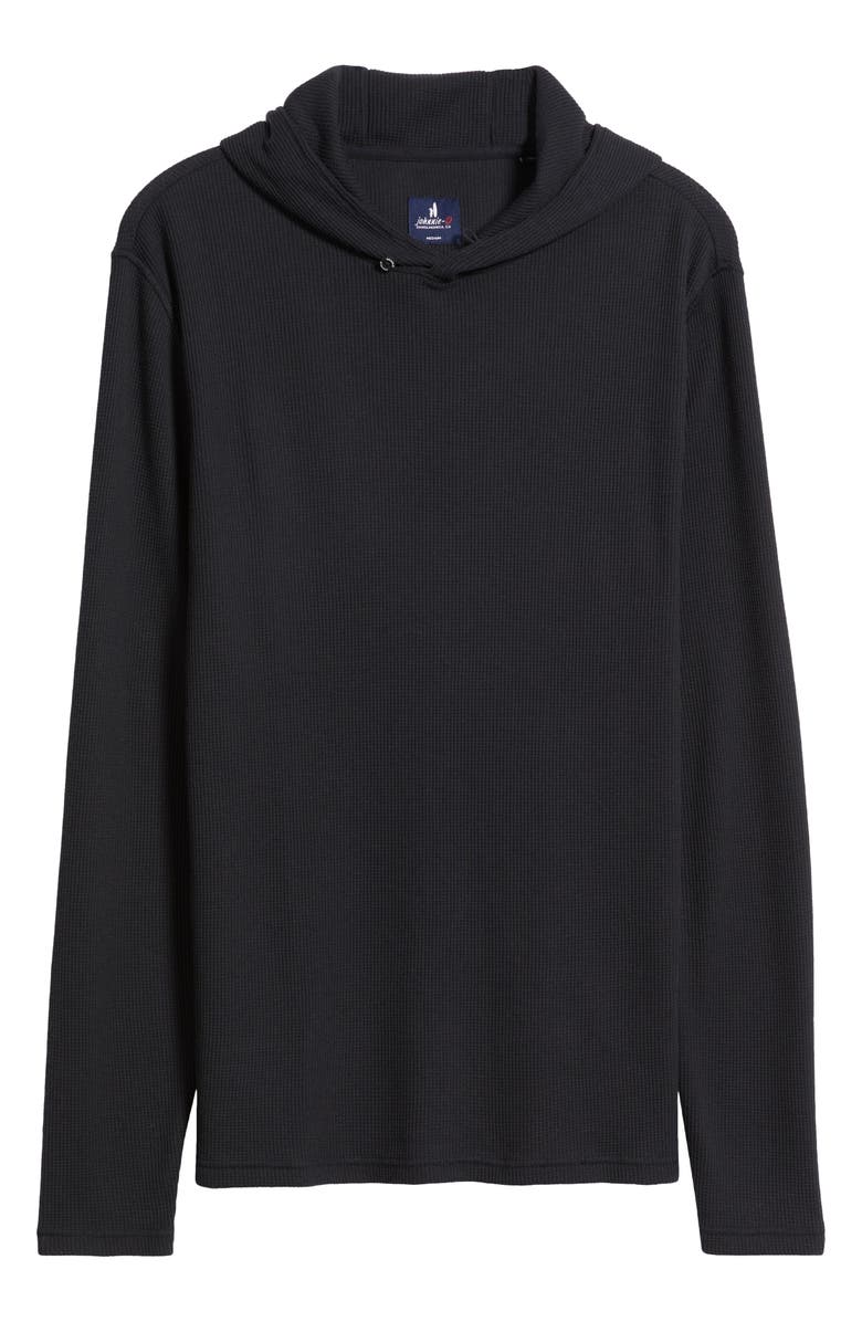 johnnie-O Brinson Waffle Pullover Hoodie, Alternate, color, Black