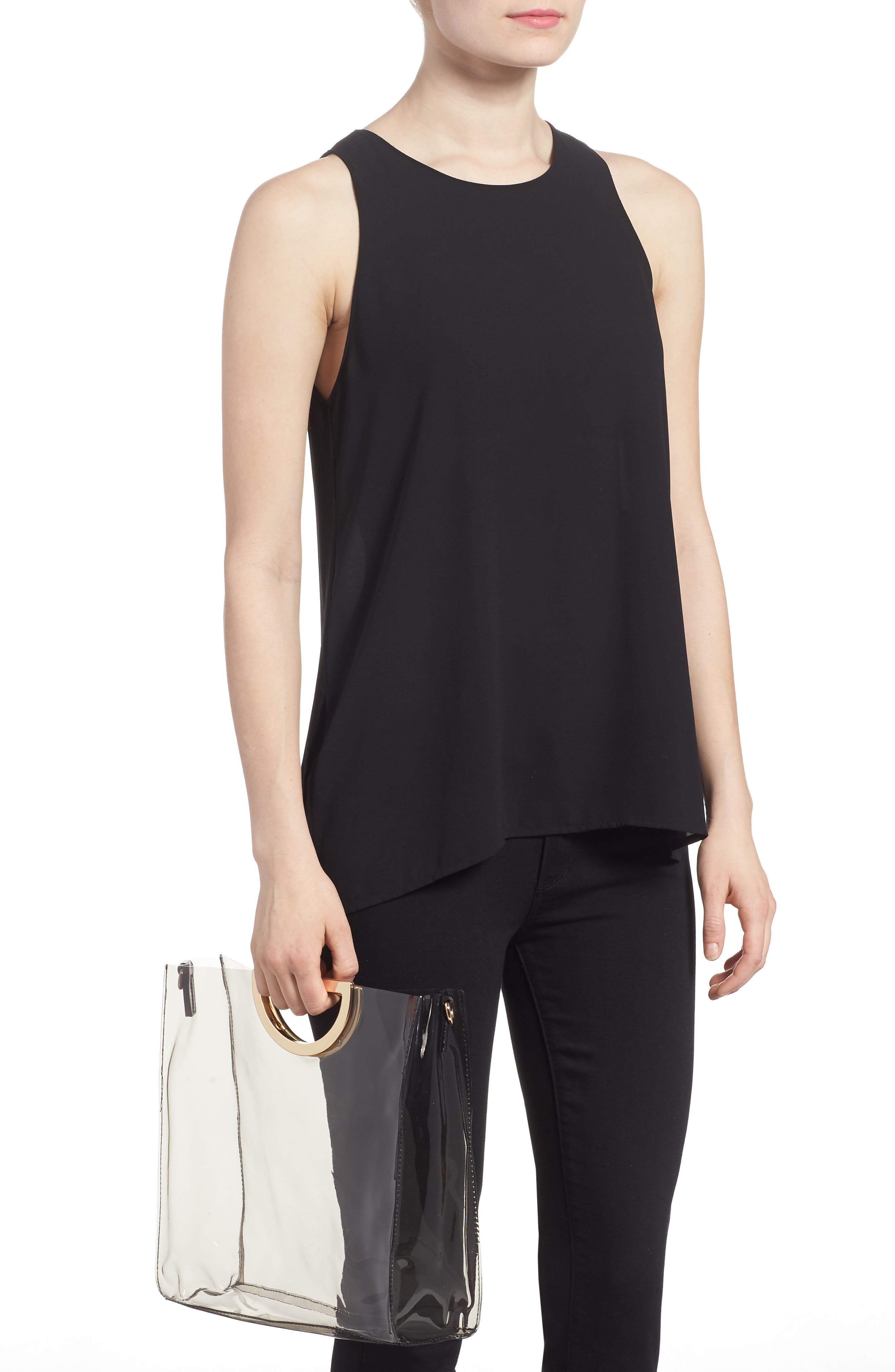 BP. Mini Translucent Metal Handle Bag, Alternate, color, 