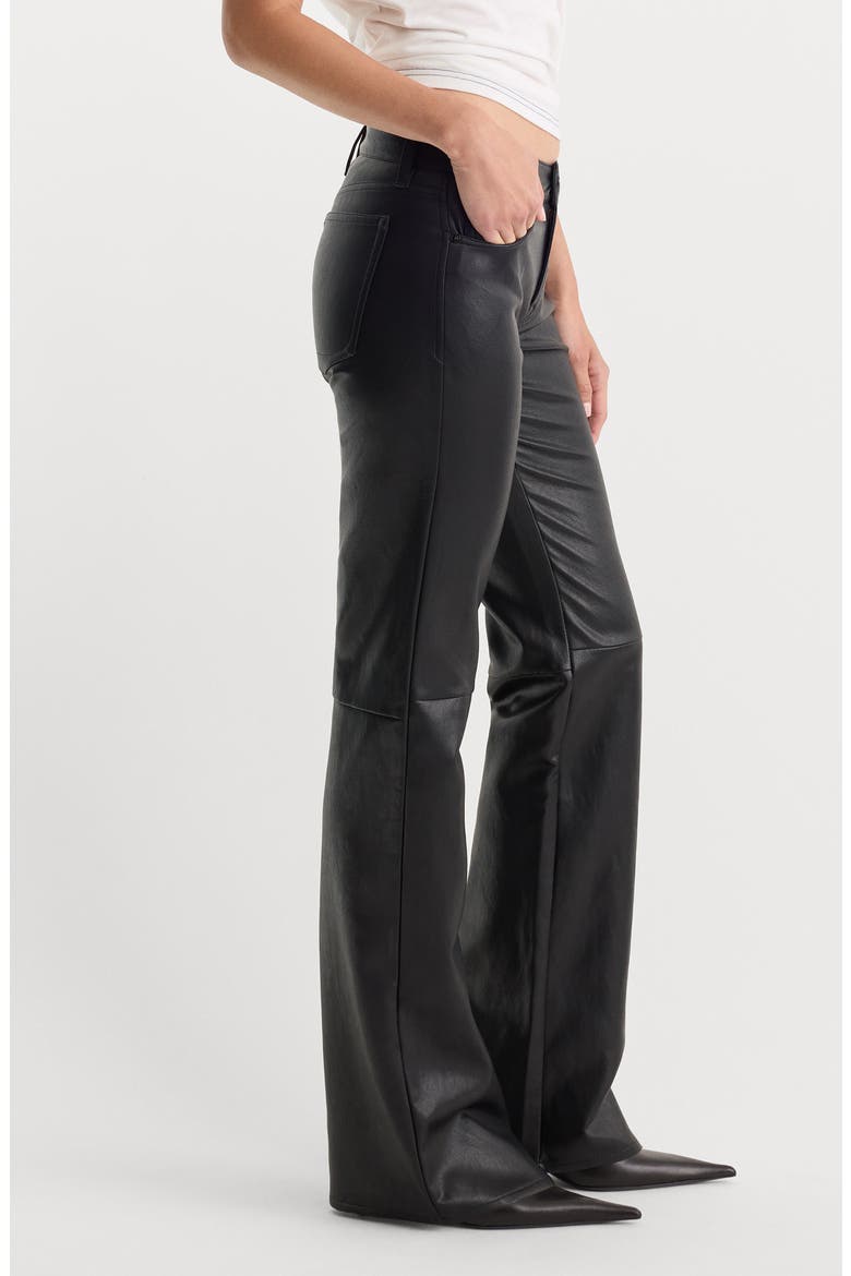 Better Than Leather Low Rise Bootcut Faux Leather Pants, Alternate, color, BLACK001
