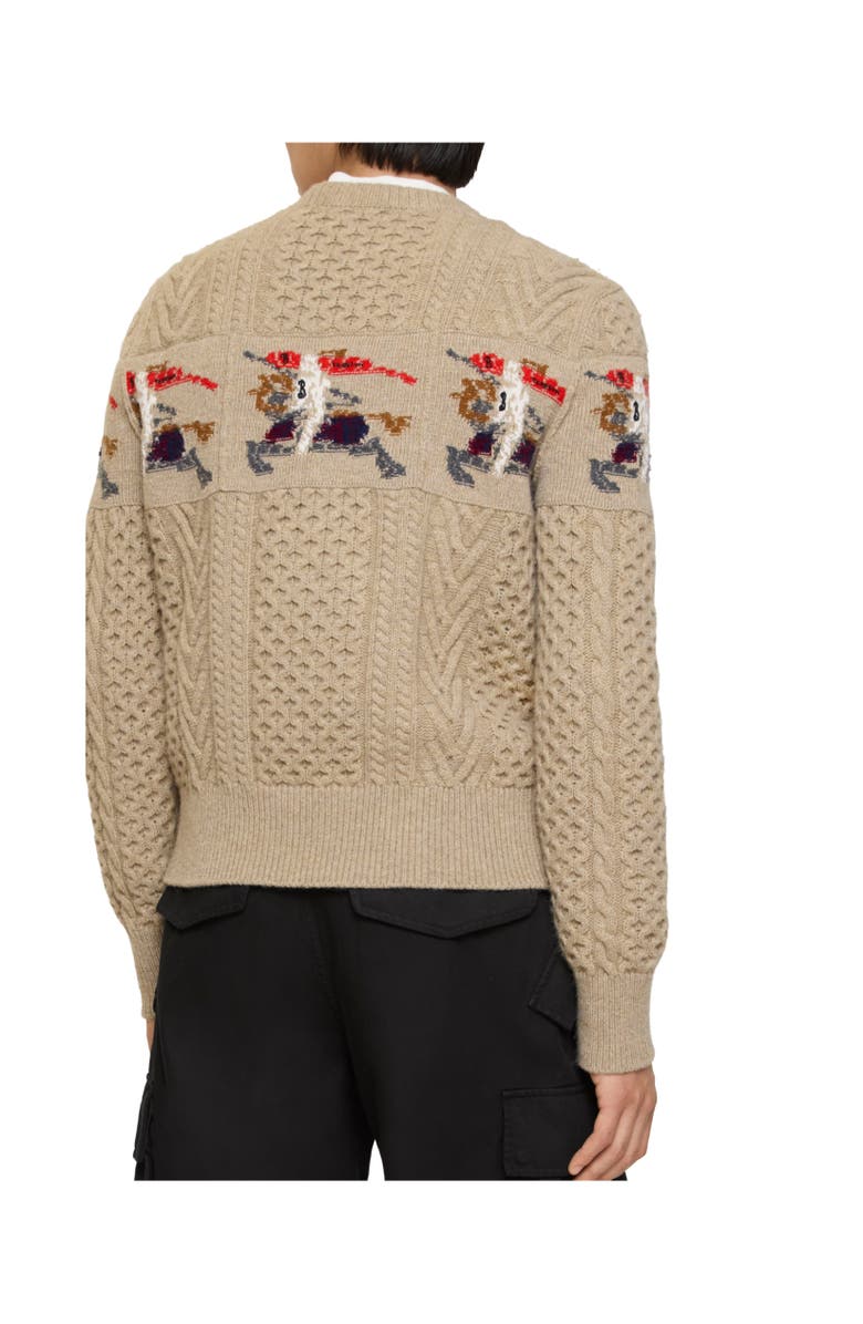 Burberry EKD Aran Knit Wool Sweater, Alternate, color,