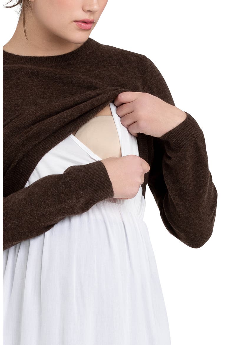 Sandy Detachable Maternity Nursing Top, Alternate, color, CHOCOLATE