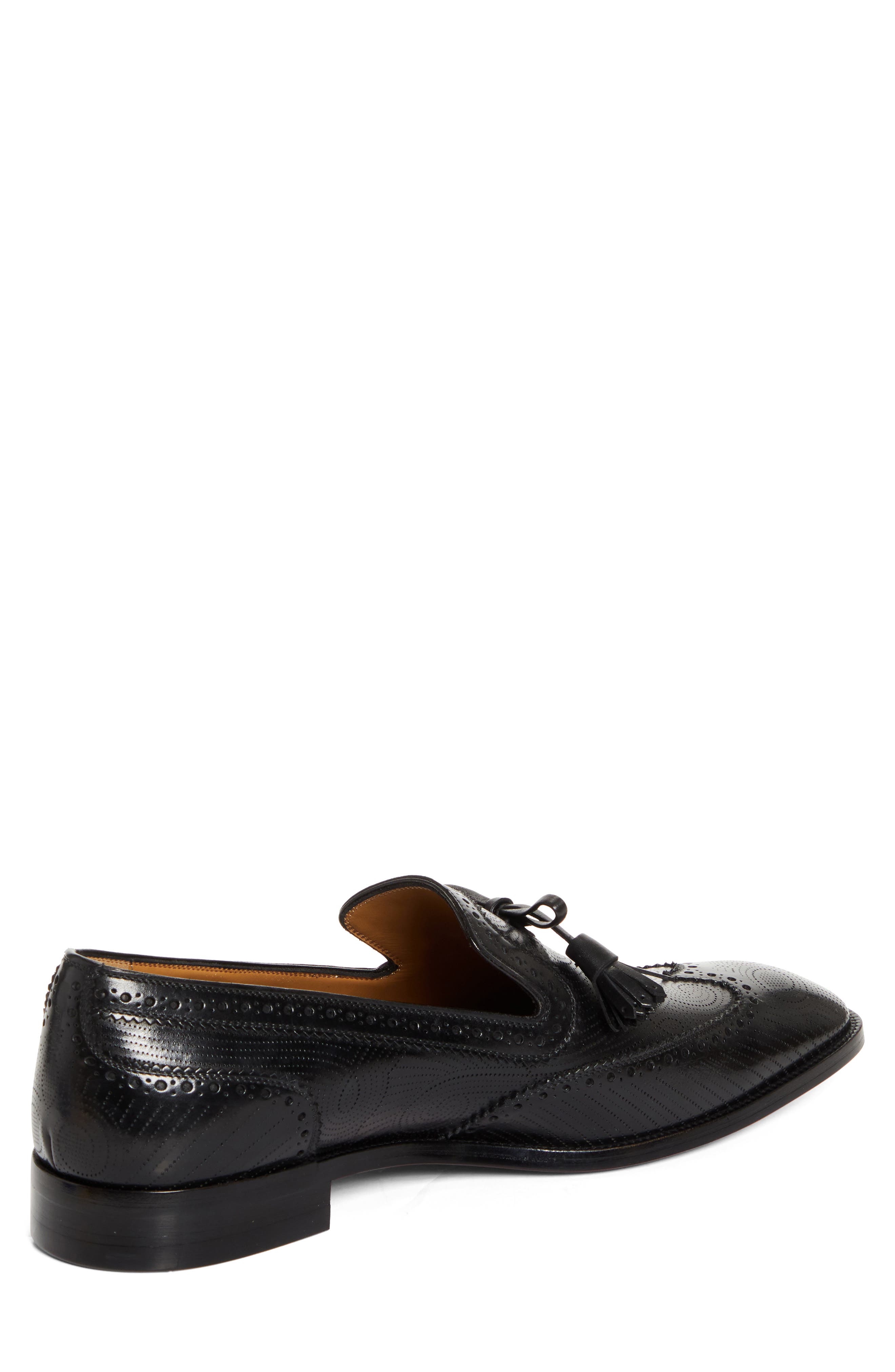 Christian Louboutin Grave Perforated Wingtip Venetian Loafer, Alternate, color, Black