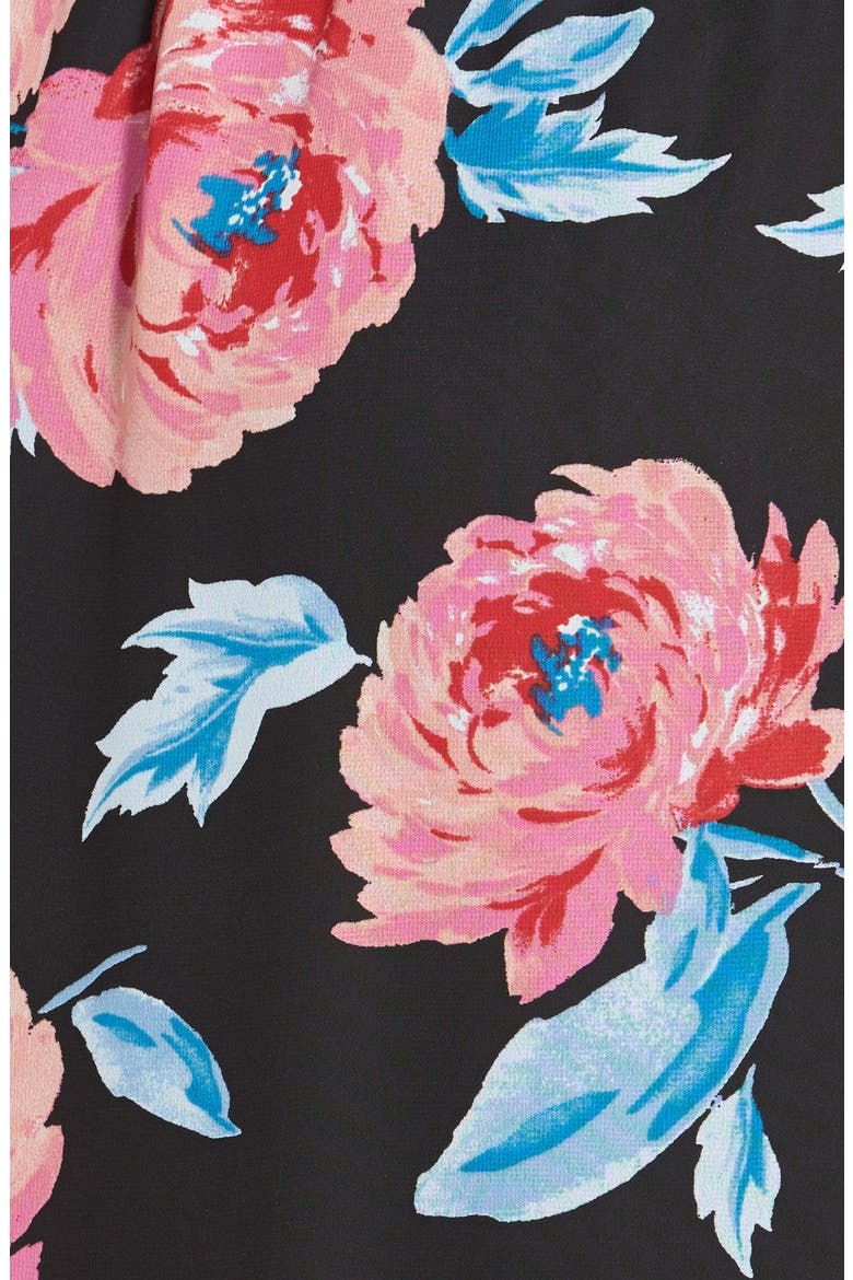 Ruffle Halter Maxi Dress, Alternate, color, BLACK/ PINK FLORAL