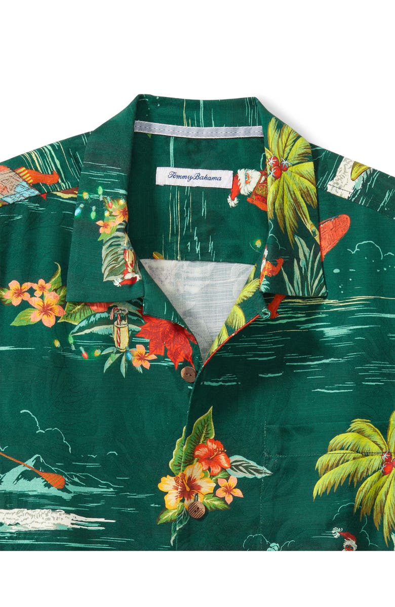 Tommy Bahama Surf's Up Santa Short Sleeve Button-Up Shirt, Alternate, color, 