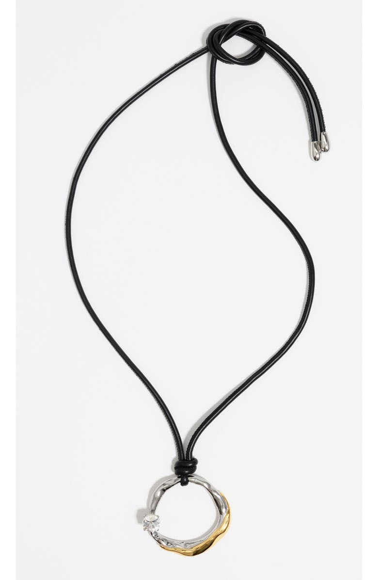 Bimba y Lola Textured Hoop Cord Necklace, Main, color, Multigold