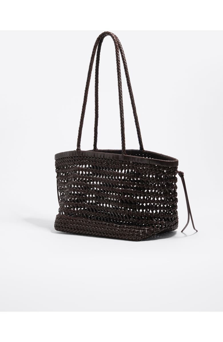 Bimba y Lola Plaited Leather Shopper Bag, Alternate, color, Dark Brown
