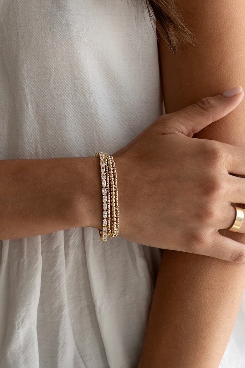 Oval Tennis Bracelet, Alternate, color, Yellow Gold