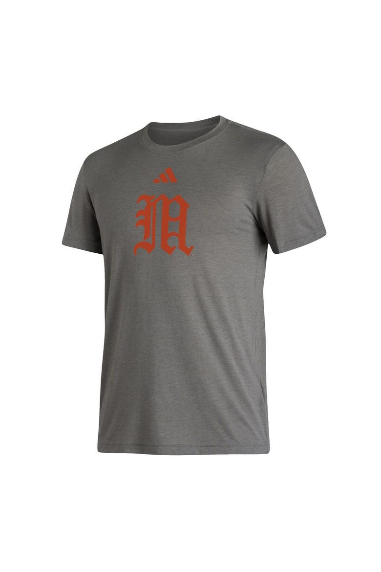Men's adidas Heather Gray Miami Hurricanes Modern Classic Tri-Blend T-Shirt, Alternate, color, Heather Gray