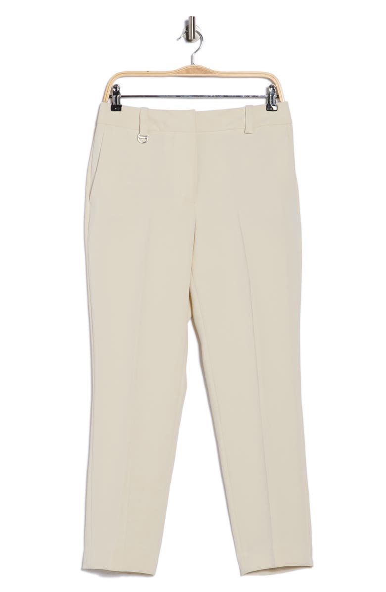 DKNY Flat Front Ankle Pants, Main, color, Ecru