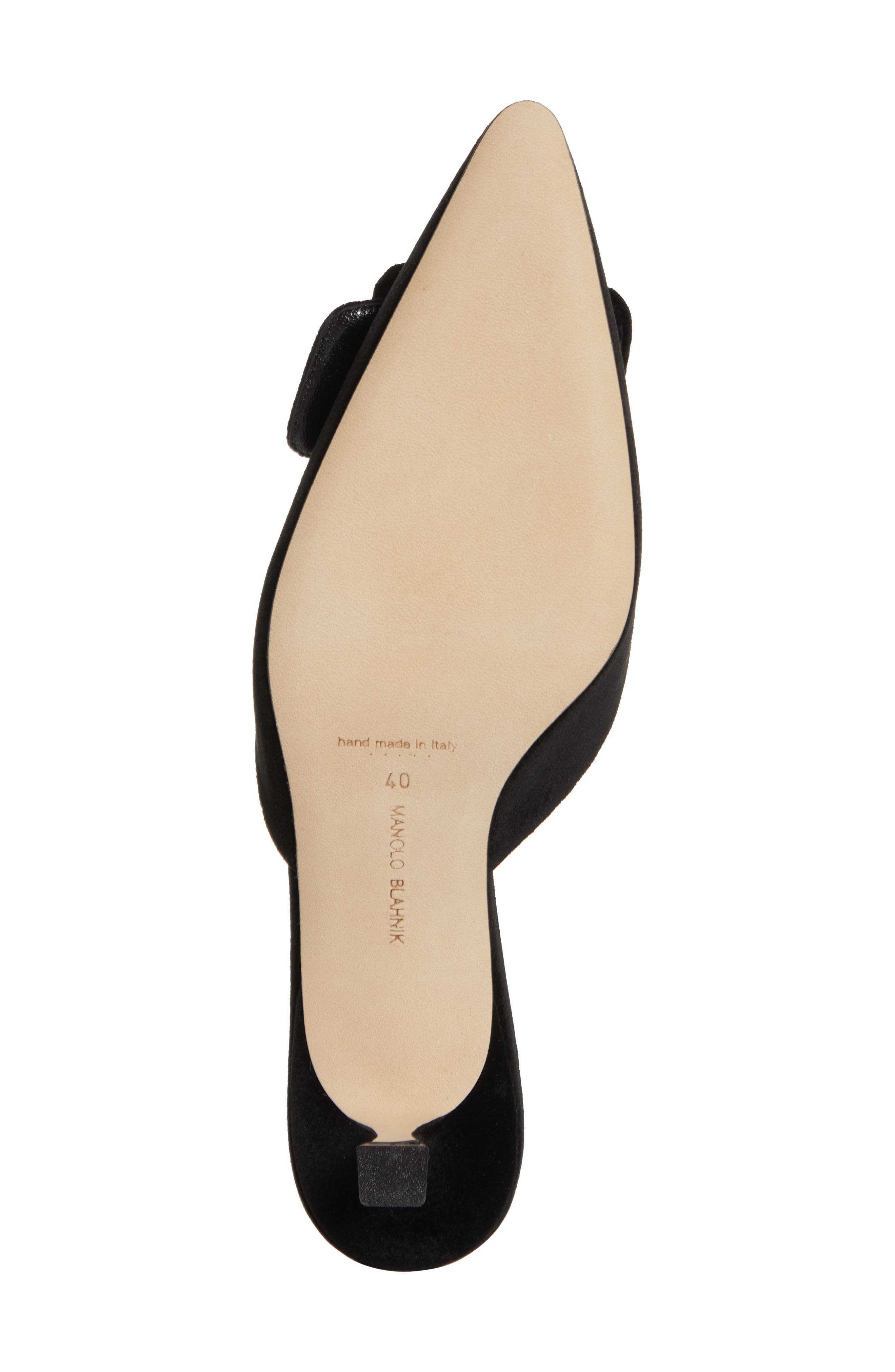 Manolo Blahnik Maysale Buckle Pointed Toe Mule, Alternate, color, Black