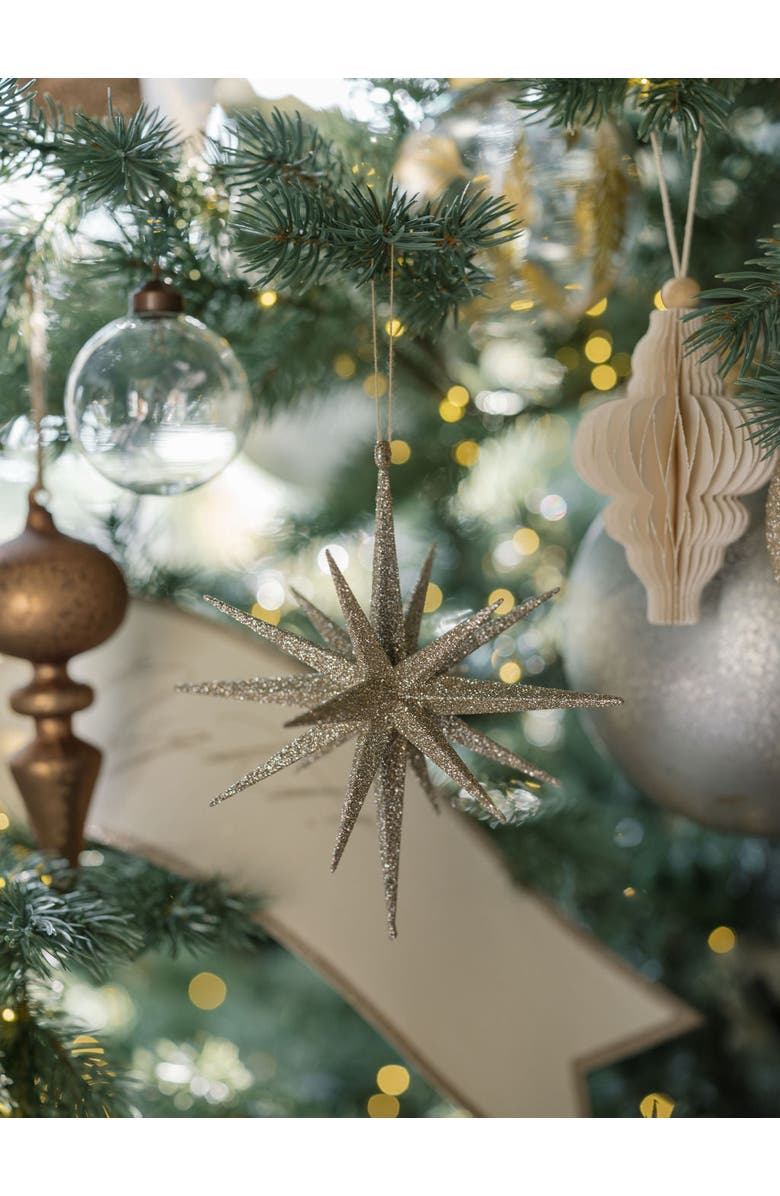 CG Hunter 6" Gold Glitter Starburst Ornament, Alternate, color, Gold Glitter