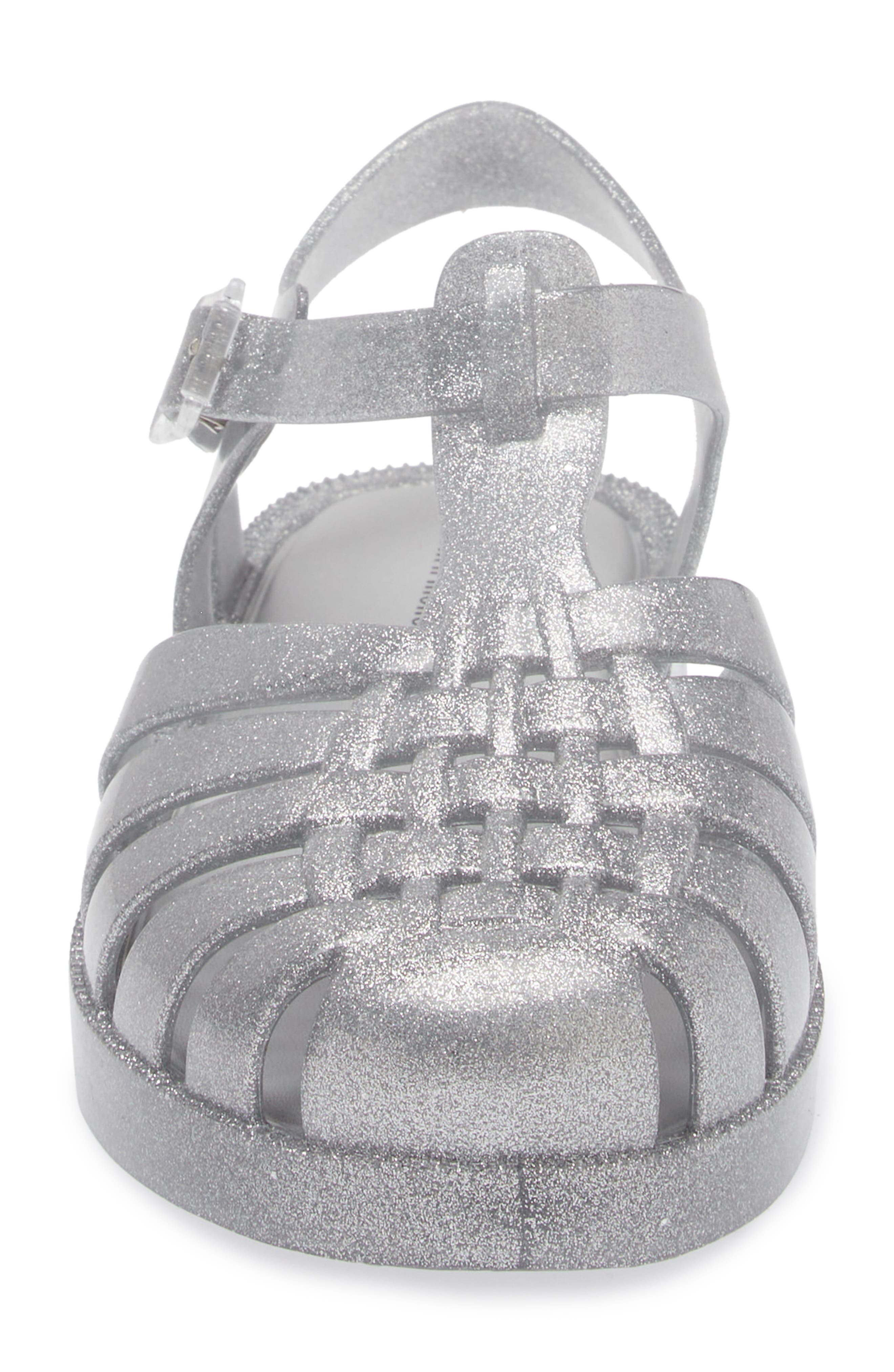 Mini Melissa Kids' Mini Posession Jelly Fisherman Sandal, Alternate, color, Clear Glit
