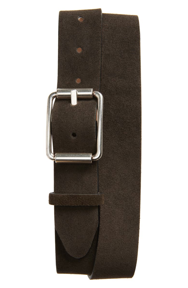 rag & bone Evan Suede Belt, Main, color, Coffee Suede