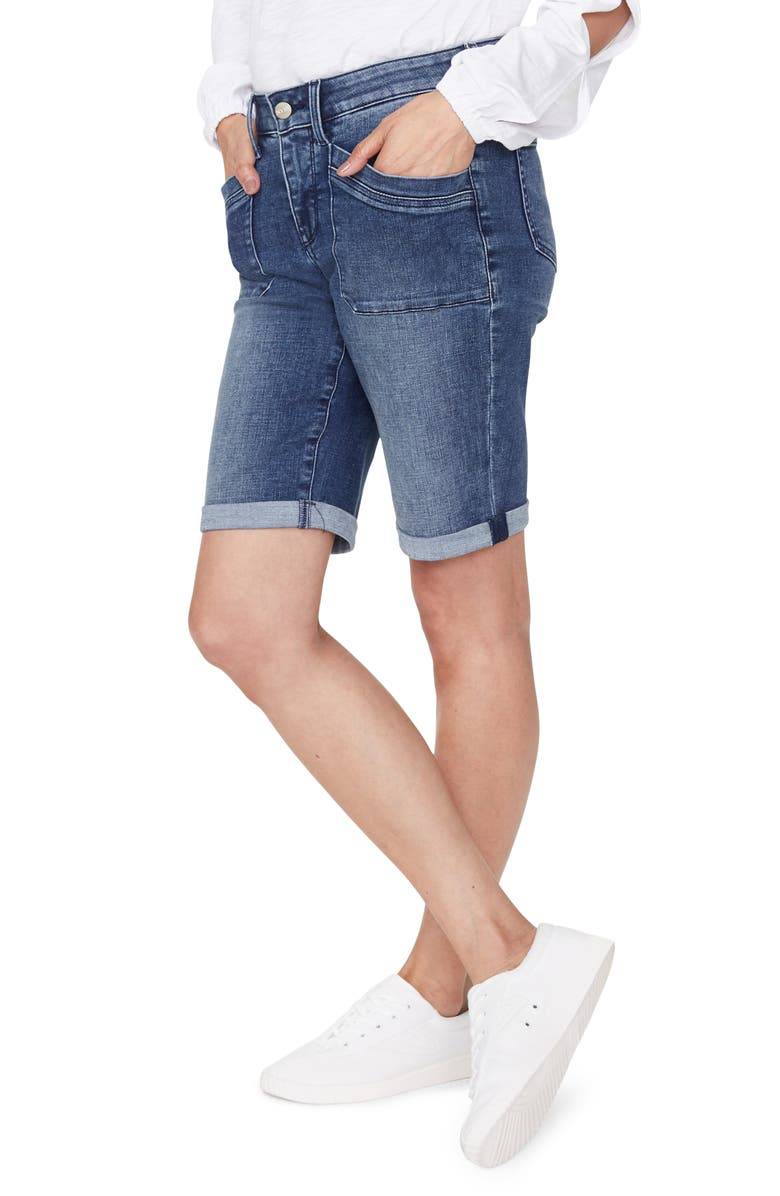 NYDJ Utility Pocket Rolled Cuff Denim Shorts, Alternate, color, 