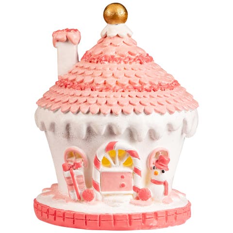 Lighted Glitter and Sprinkles Cupcake Cottage Christmas Decoration - 6"