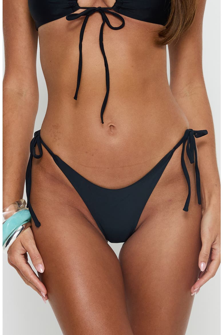 Missie Side Tie Bikini Bottoms, Main, color, BLACK