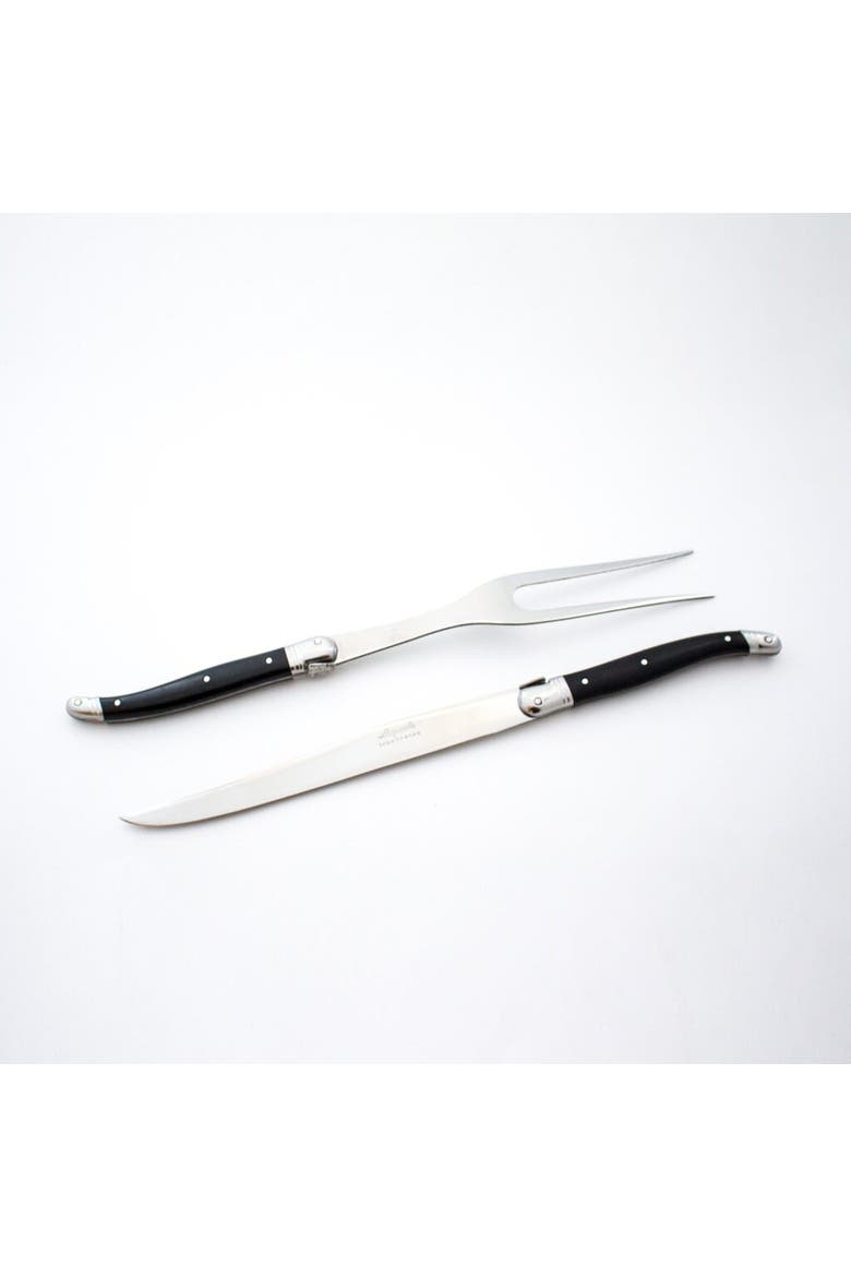 Carving Set in Wooden Box, Main, color, Black