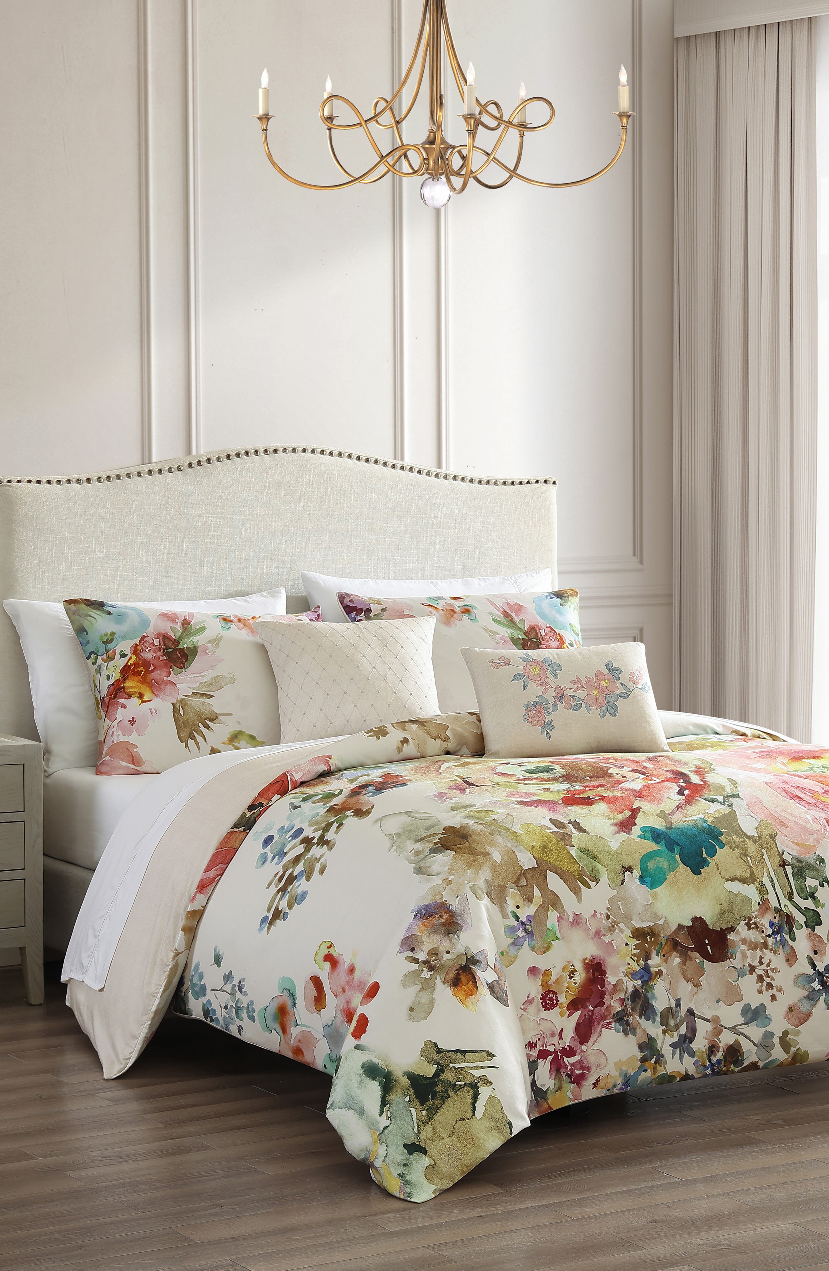 Bebejan Antique Flowers Cotton 5-Piece Reversible Comforter Set